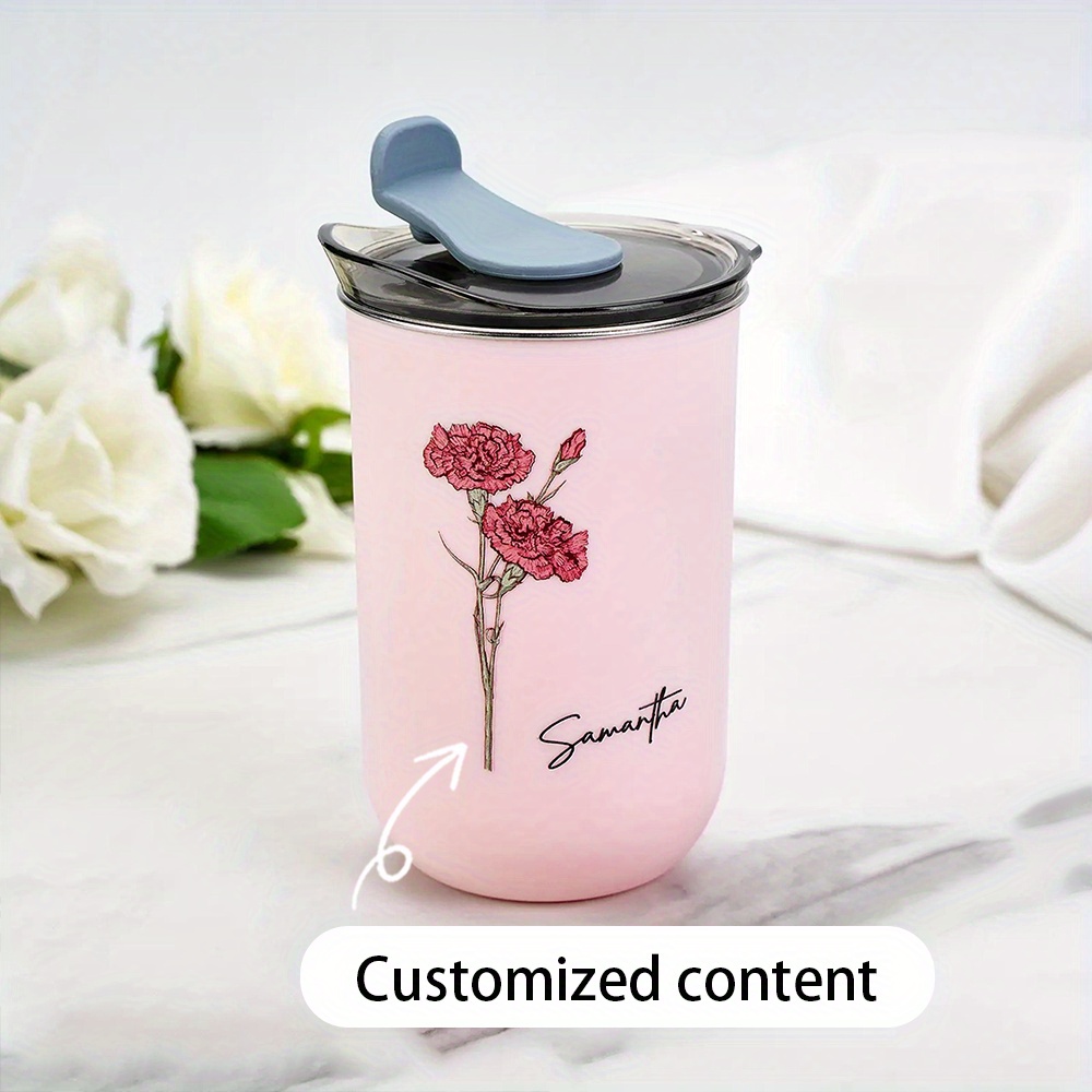 Coffee Equipment With Name - كوب قهوة مخصص مزين بزهرة الميلاد،