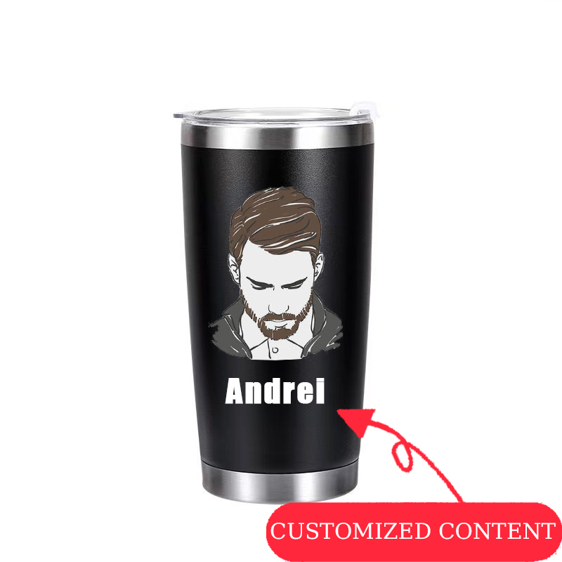 Coffee Equipment With Name - أكواب أنيقة من الفولاذ المقاوم للصدأ،